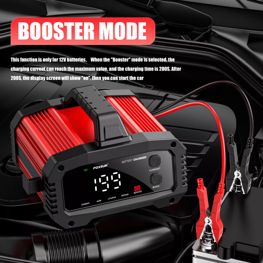 Redresor Auto FOXSUR FPT-250 12V/24V cu Ecran Color și Funcție BOOSTER [4]