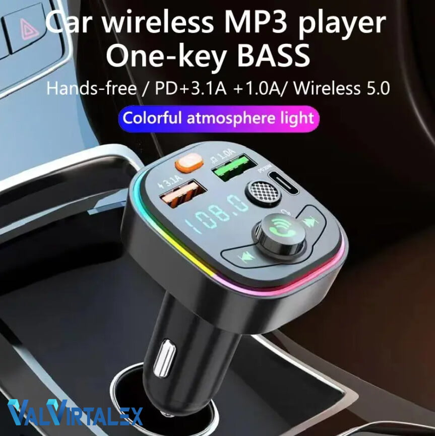 Modulator FM Auto Bluetooth VALVIRTALEX® Q6 cu LED și Încărcare 20W [7]
