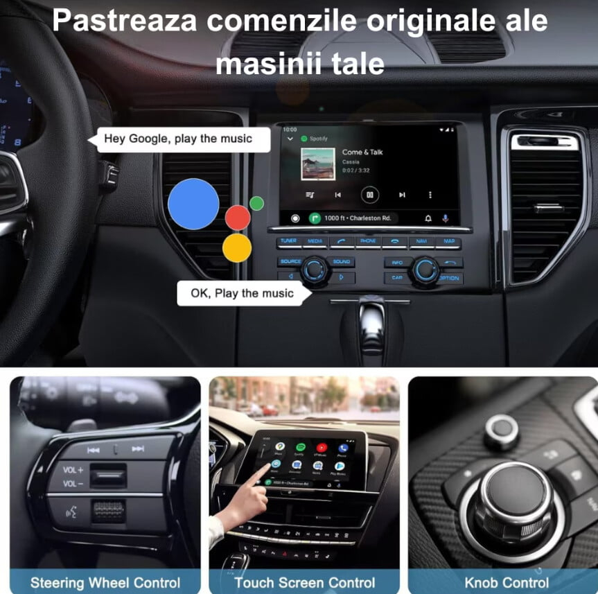 Adaptor Android Auto Wireless VALVIRTALEX® – Conexiune rapidă, Wi-Fi 5GHz, Plug & Play, Compatibil Android 11+ [8]