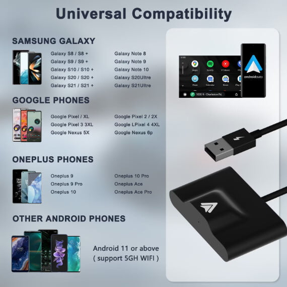 Adaptor Wireless Android Auto VALVIRTALEX® – Conectivitate Rapidă, Plug & Play, Compatibil Android 11+ [8]