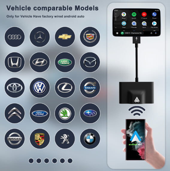 Adaptor Wireless Android Auto VALVIRTALEX® – Conectivitate Rapidă, Plug & Play, Compatibil Android 11+ [7]