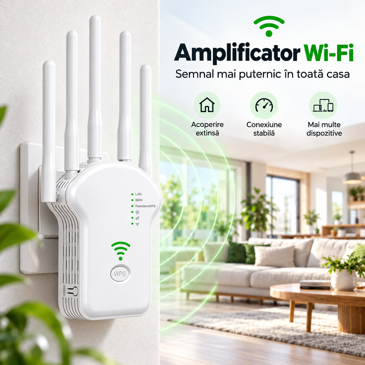 Amplificator WiFi 1200Mbps Dual Band cu 6 Antene – Ravix.ro [5]