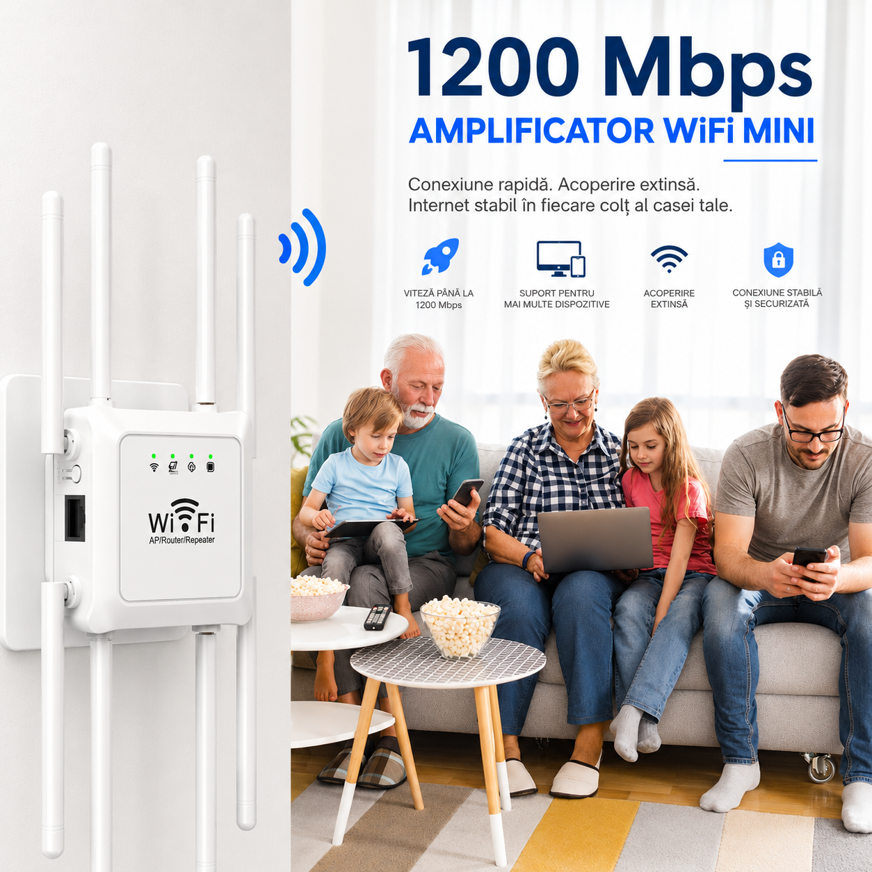 WiFi U18-1200M AC1200 cu 8 antene externe [3]