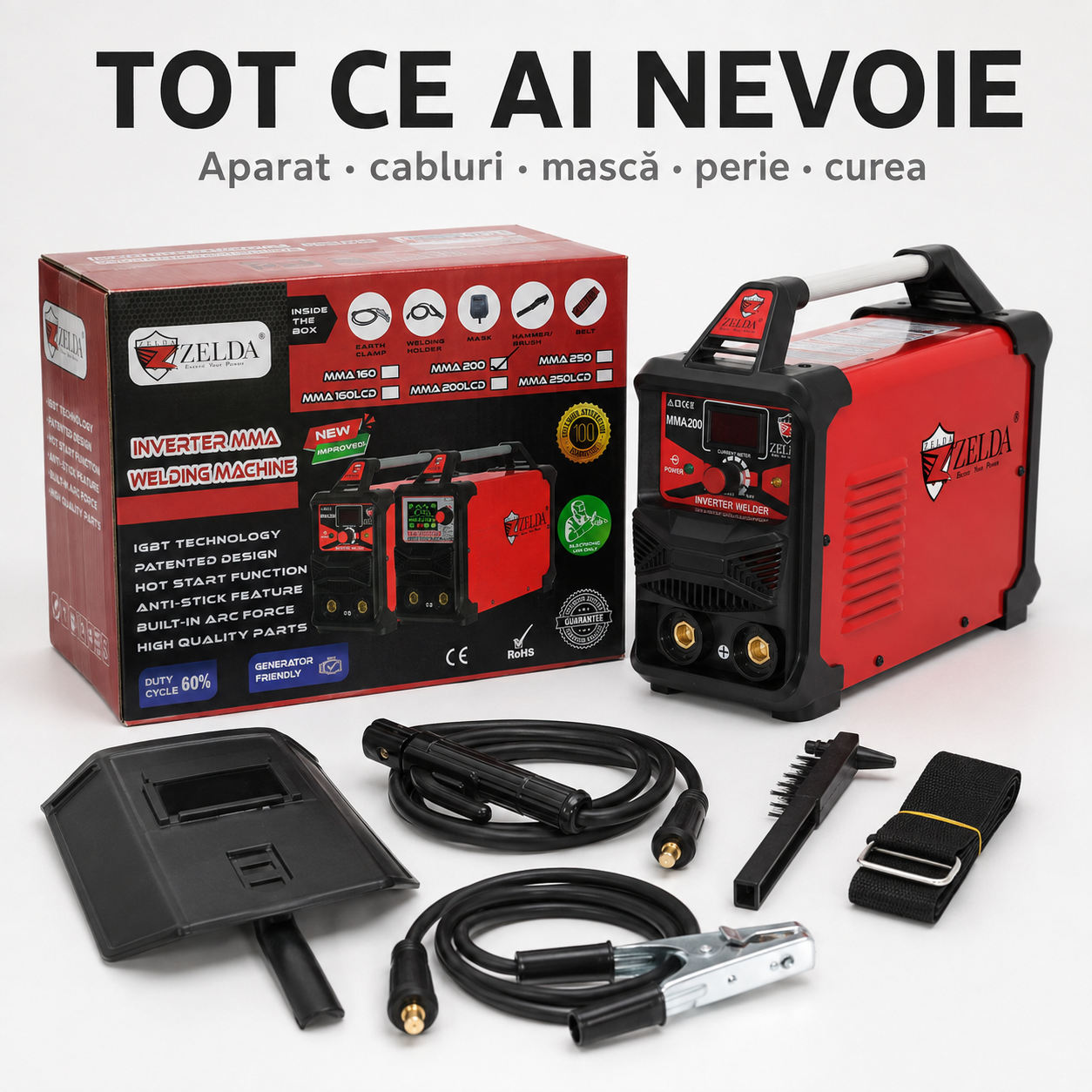 Aparat de sudură invertor Zelda MMA-200, 160A, IGBT [9]