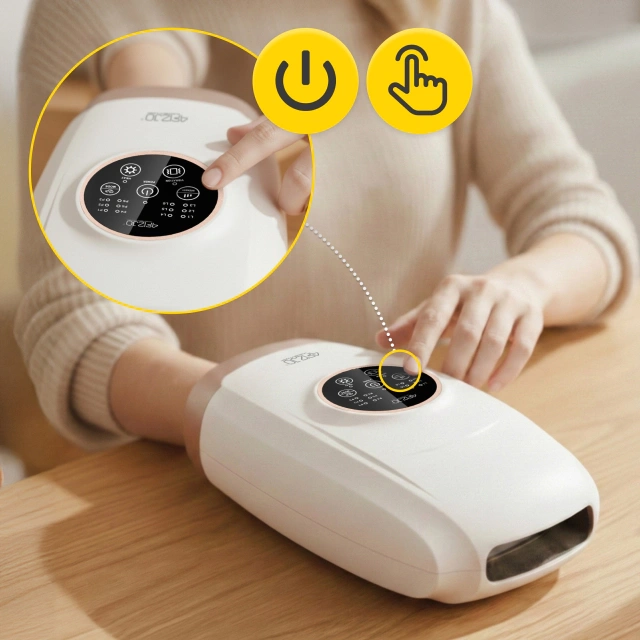 Aparat electric de masaj pentru mâini, alb cu accente aurii [10]