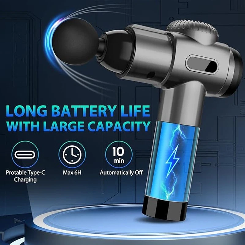 Aparat Masaj Muscular Tip Pistol cu 10 Capete si 7 Trepte Viteza [3]