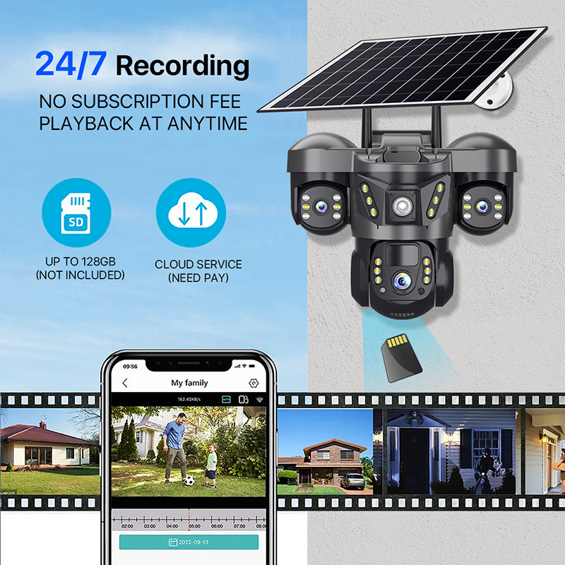 Camera supraveghere 4G solara V380 Solar 3P6C 4G PTZ exterior [5]