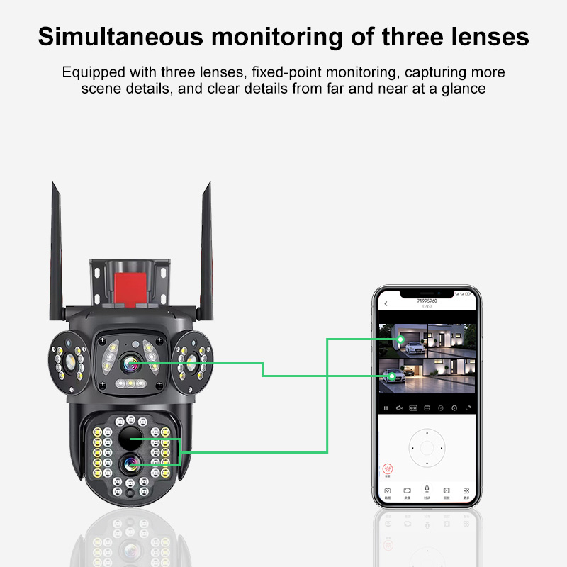 Cameră Supraveghere Solară 4G V380 S9A 10X – 3 Lentile, Zoom 10X [2]
