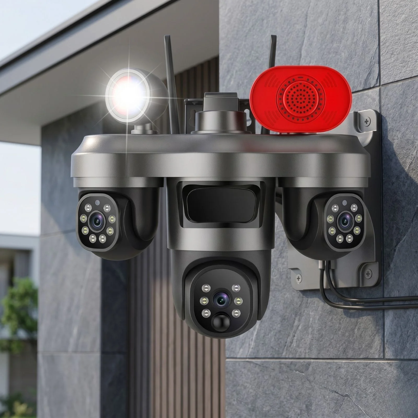 Camera supraveghere WiFi 3 lentile 12MP OKAM Pro vedere nocturna color [4]