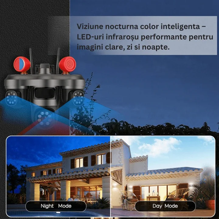 Camera supraveghere WiFi 3 lentile 12MP OKAM Pro vedere nocturna color [6]