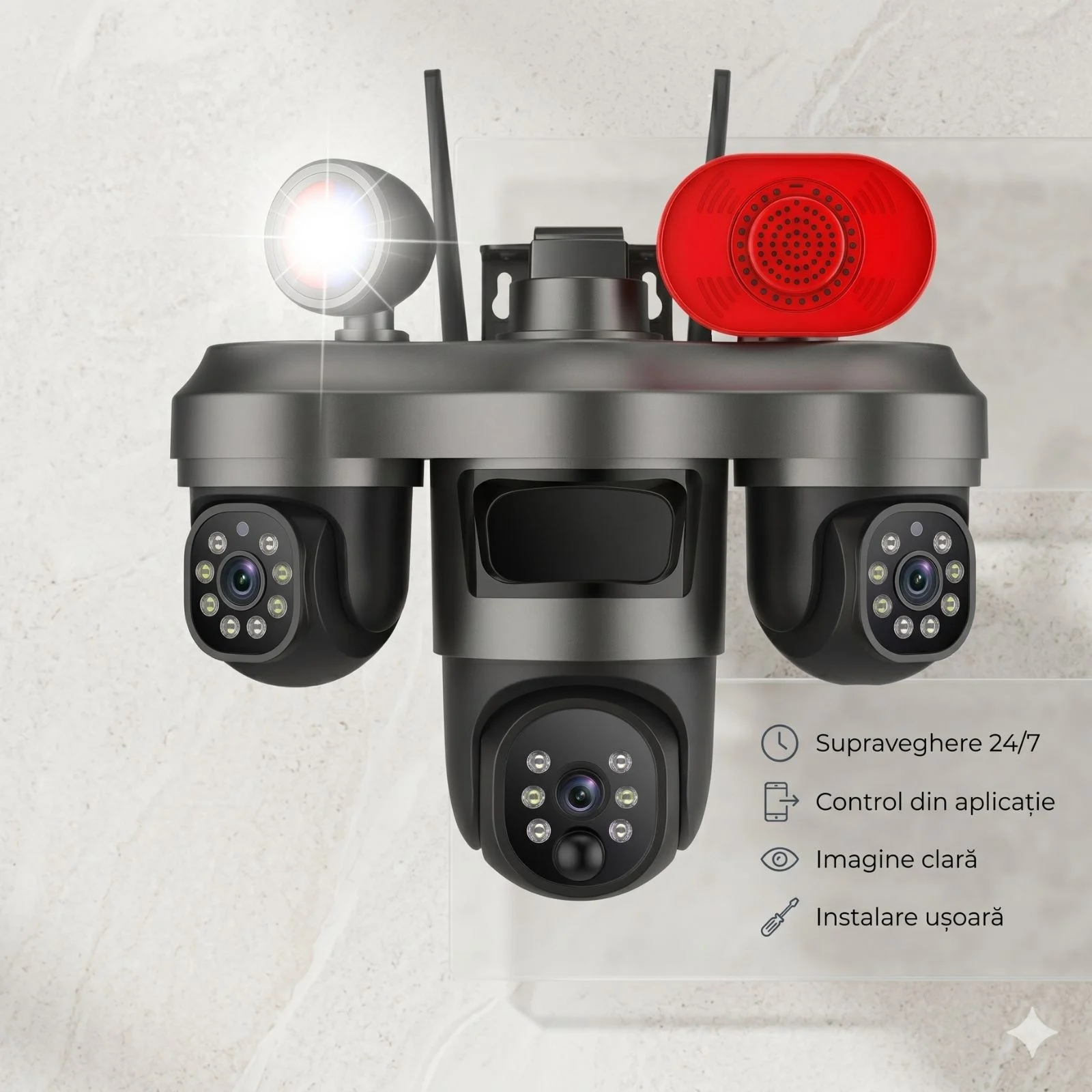 Camera supraveghere WiFi 3 lentile 12MP OKAM Pro vedere nocturna color [5]