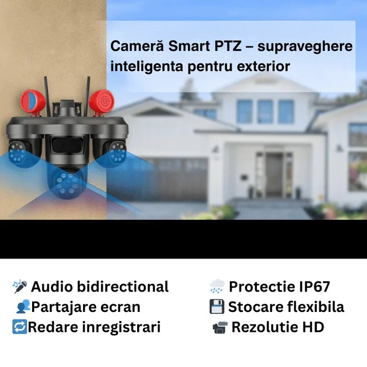 Camera supraveghere WiFi 3 lentile 12MP OKAM Pro vedere nocturna color [7]