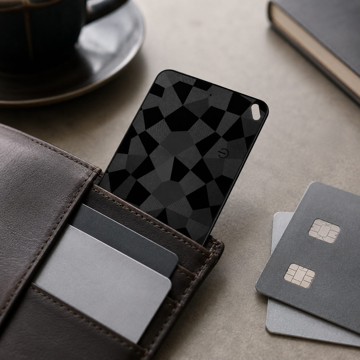 Card Tracker Anti-Pierdere Portofel K18 negru, compatibil iOS sau Android, IP68 [4]