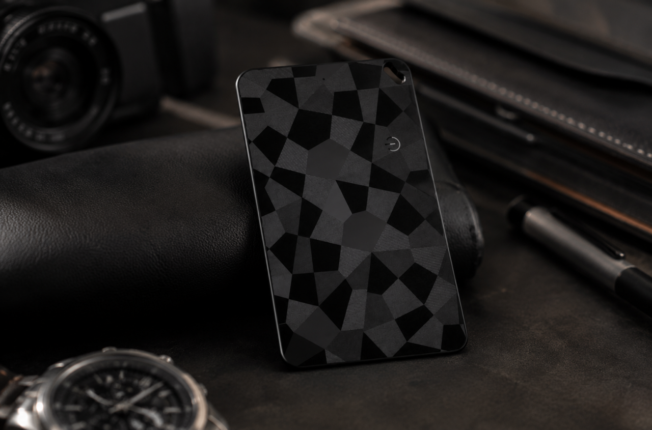 Card Tracker Anti-Pierdere Portofel K18 negru, compatibil iOS sau Android, IP68 [8]
