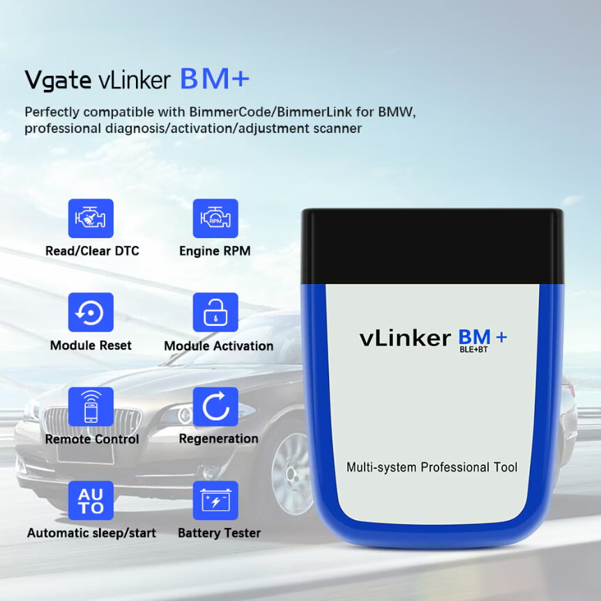 Tester Diagnoză Vgate VLinker BM Bluetooth – OBD2 pentru BMW și Mini [8]