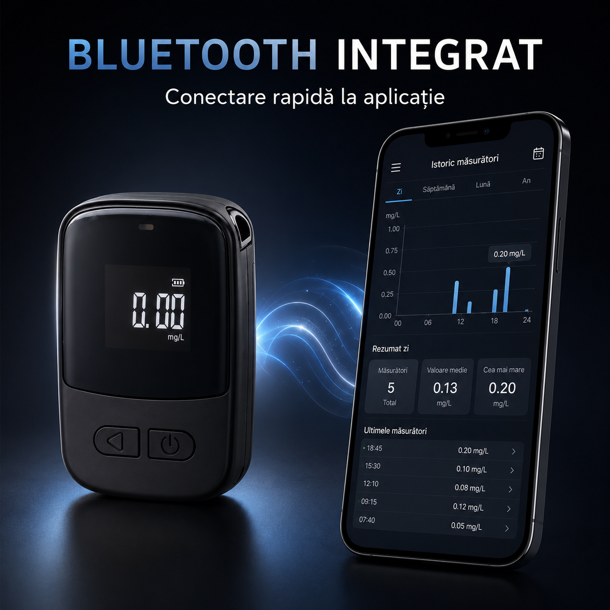 Etilotest digital AT809 Hanwei cu senzor Fuel Cell și Bluetooth [7]