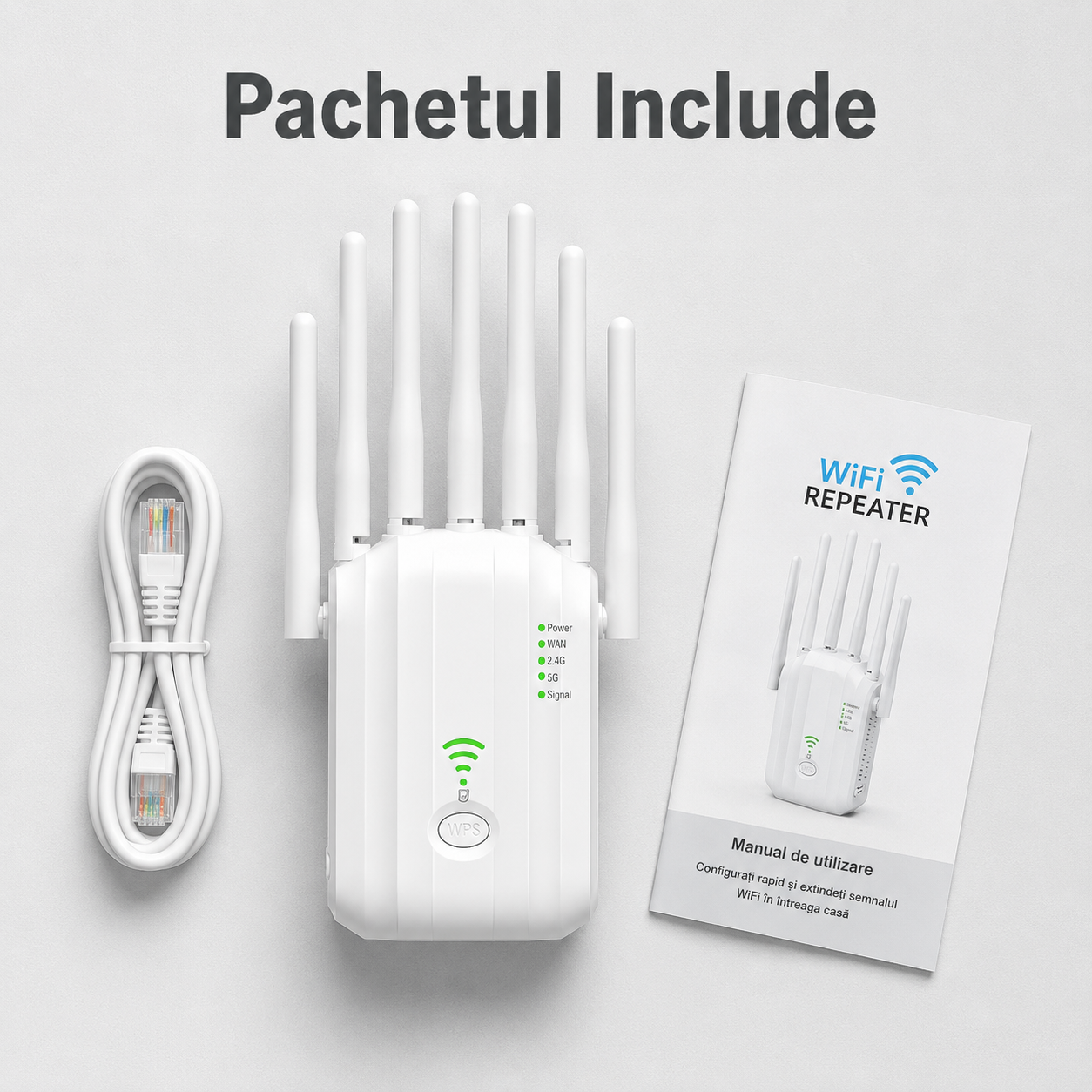 Extender WiFi Higi U20 dual band 1200 Mbps cu 6 antene externe [8]