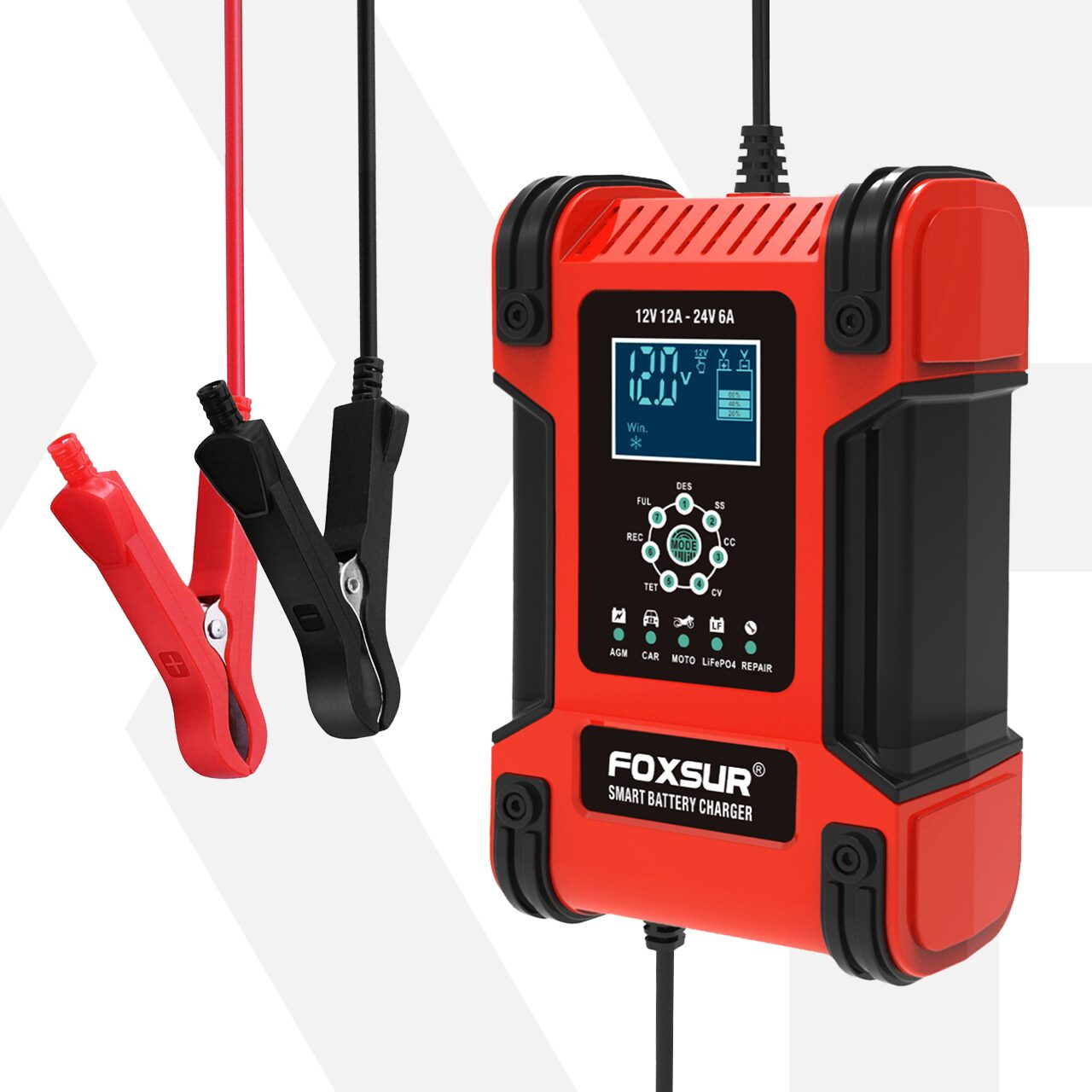 Incarcator baterie auto inteligent Foxsur 12V 24V redresor smart [3]