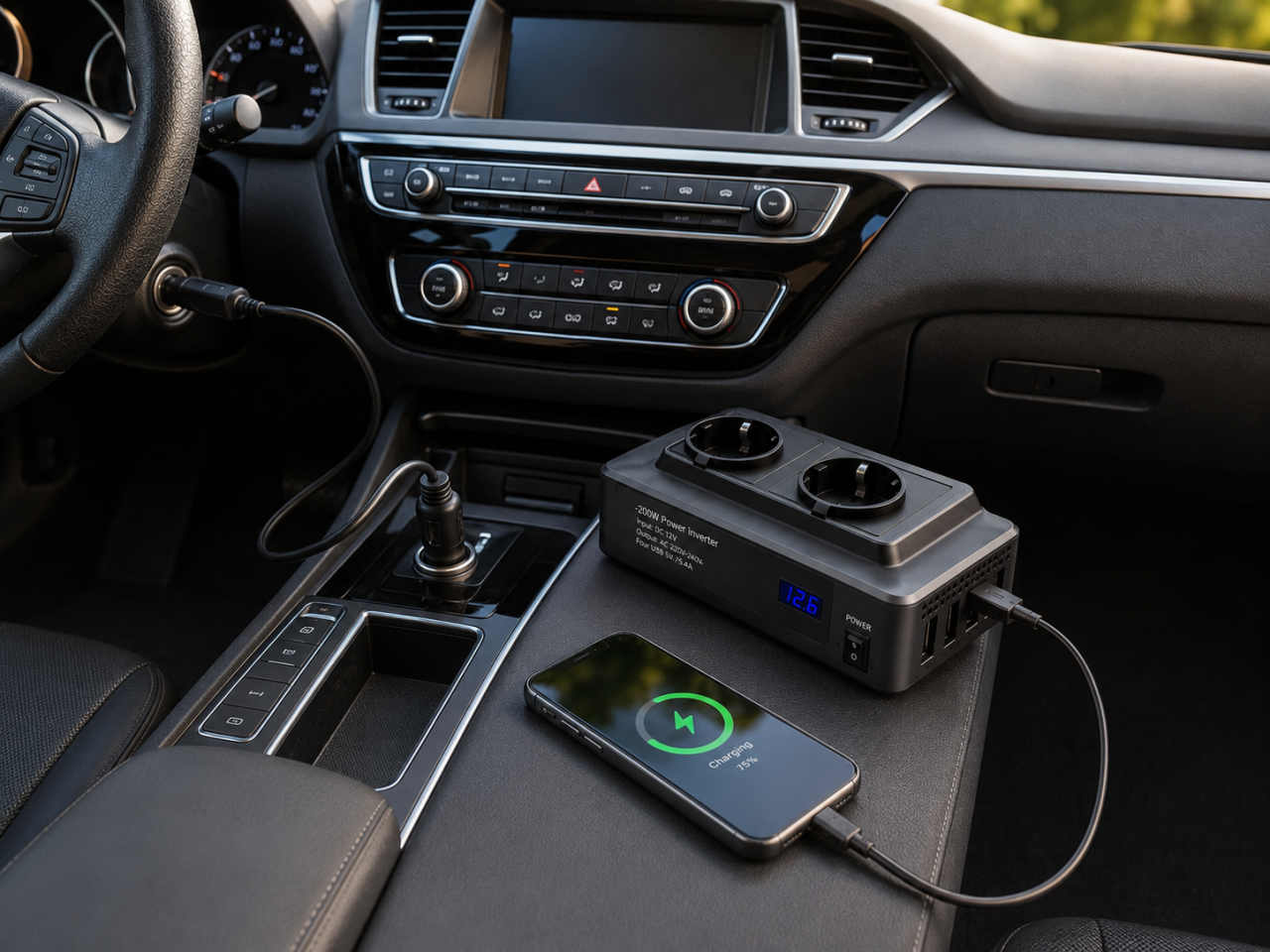 Invertor auto MG8300 200W/400W cu afișaj digital și porturi USB [4]