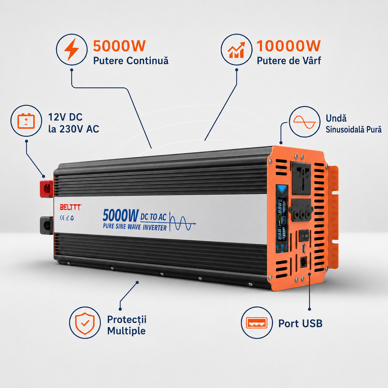 Invertor sinus pur Belttt BAP5000A 10000W 12V 230V [3]