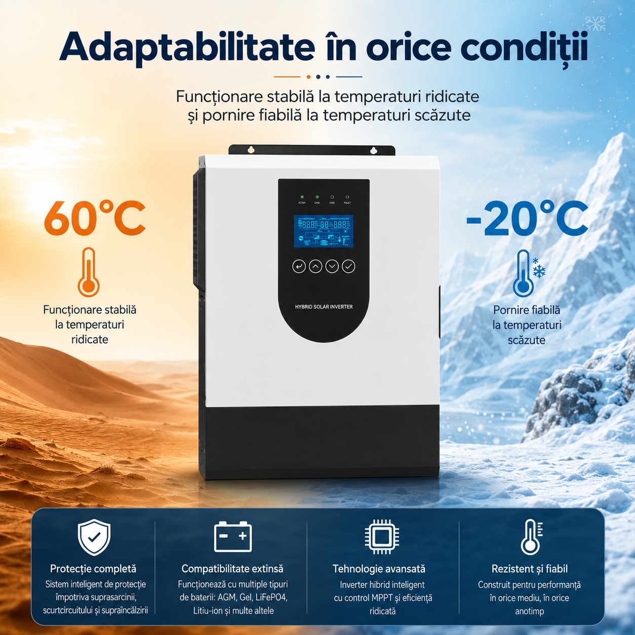 Invertor solar hibrid Belttt SYP2.5KW-12V cu regulator MPPT 100A și afișaj LCD [7]