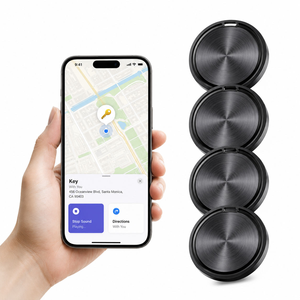 Localizator Bluetooth OTAG F8 Dual System negru compatibil Apple Find My si Google Find Hub [6]