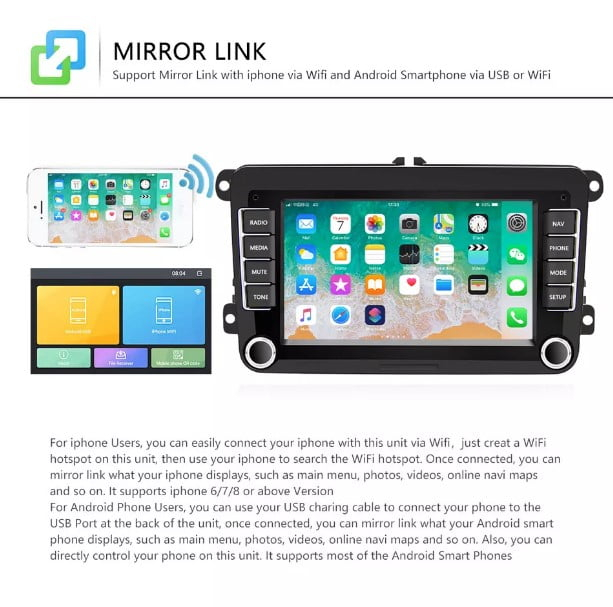 Navigație Android 9 inch Valvirtalex 1GB 16GB – Compatibilă cu VW Passat B6, Golf 5, Skoda, Seat – Sistem Multimedia Auto [5]
