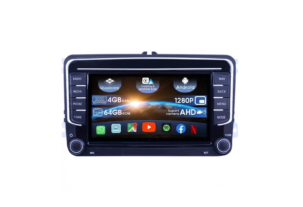Navigație Auto Android 13 – 4GB RAM + 64GB – CarPlay, Android Auto, GPS – Compatibil VW, Skoda, Seat [4]
