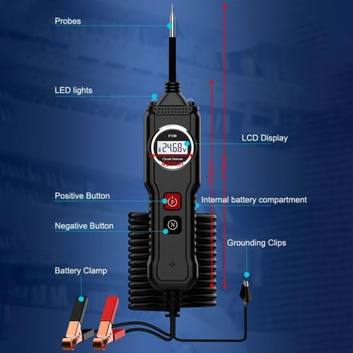 Tester Circuite Auto P100 – Detector Tensiune și Polaritate [5]