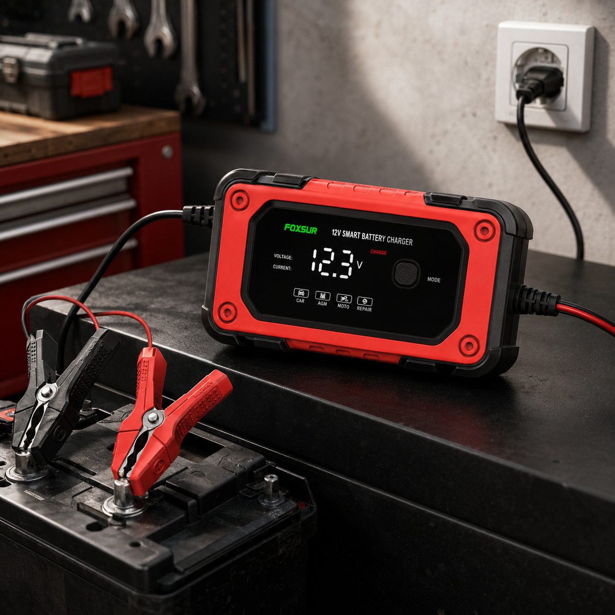 Redresor auto Foxsur 12V 6A FBC1206E cu încărcare automată [4]