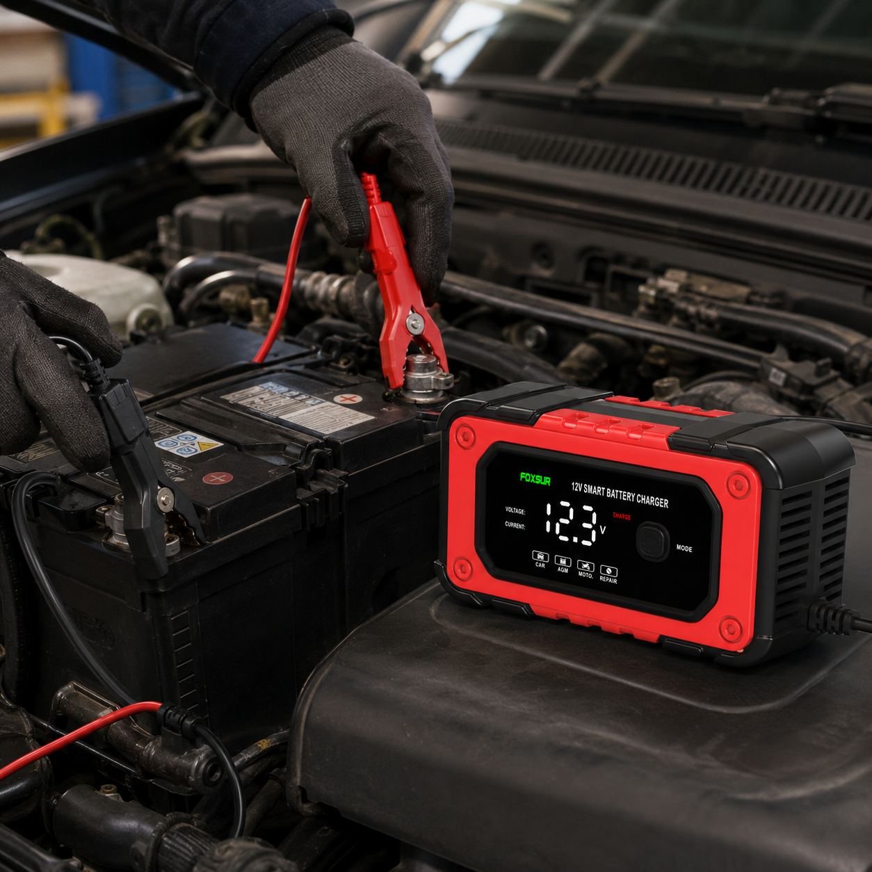 Redresor auto Foxsur 12V 6A FBC1206E cu încărcare automată [3]