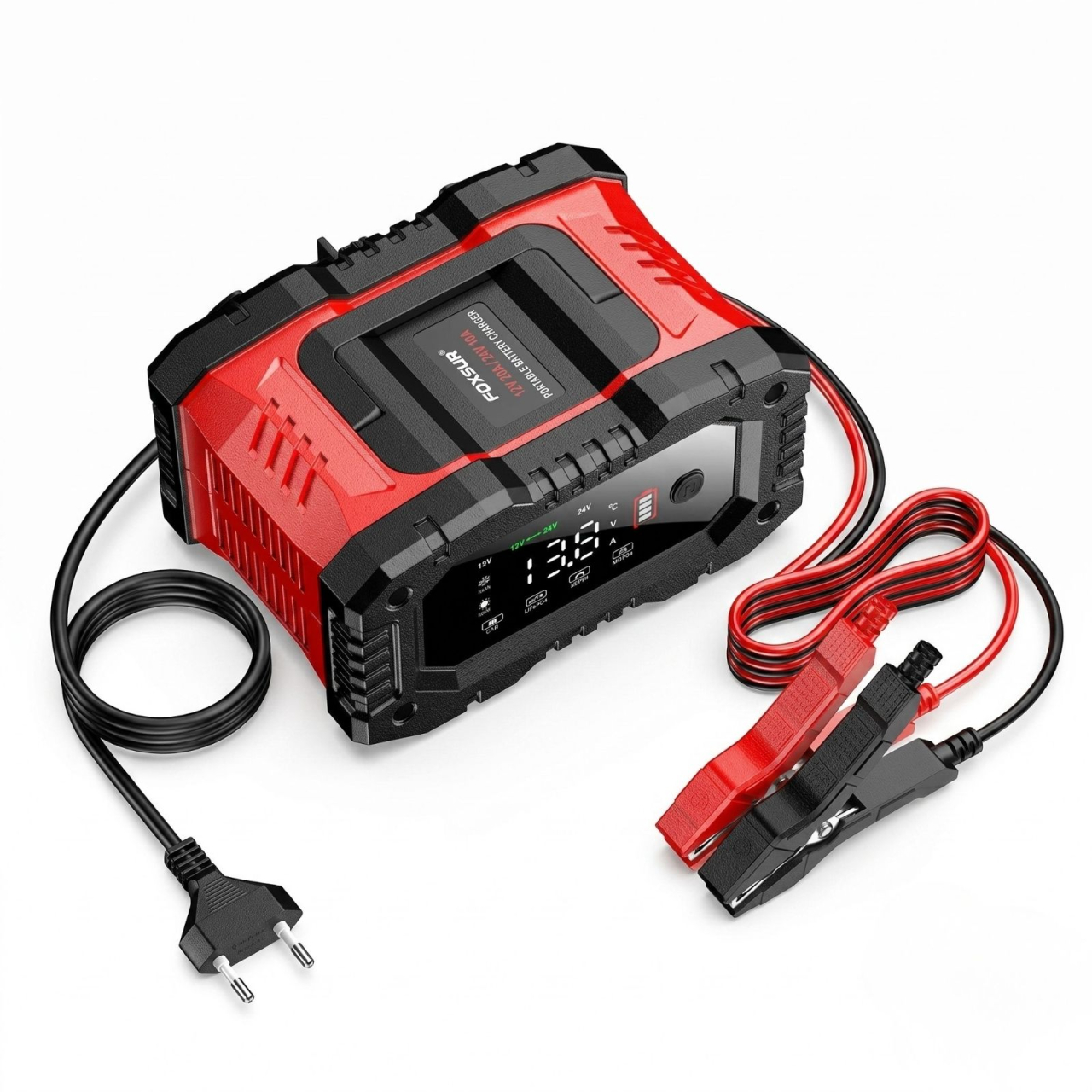 Redresor auto inteligent FOXSUR FPT-200 12V/20A 24V/10A cu functie Repair si display LCD [2]