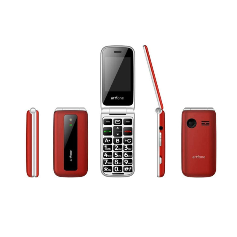 Telefon Mobil Artfone F20 Roșu pentru Seniori cu Taste Mari și Buton SOS [4]