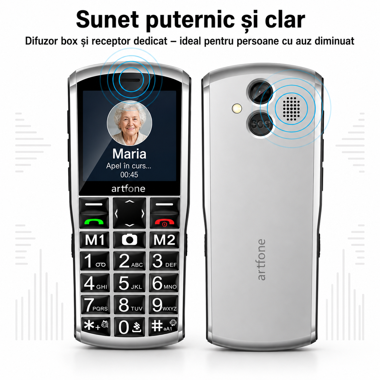 Telefon cu taste mari pentru seniori Artfone A400 4G cu dock de încărcare și buton SOS [3]