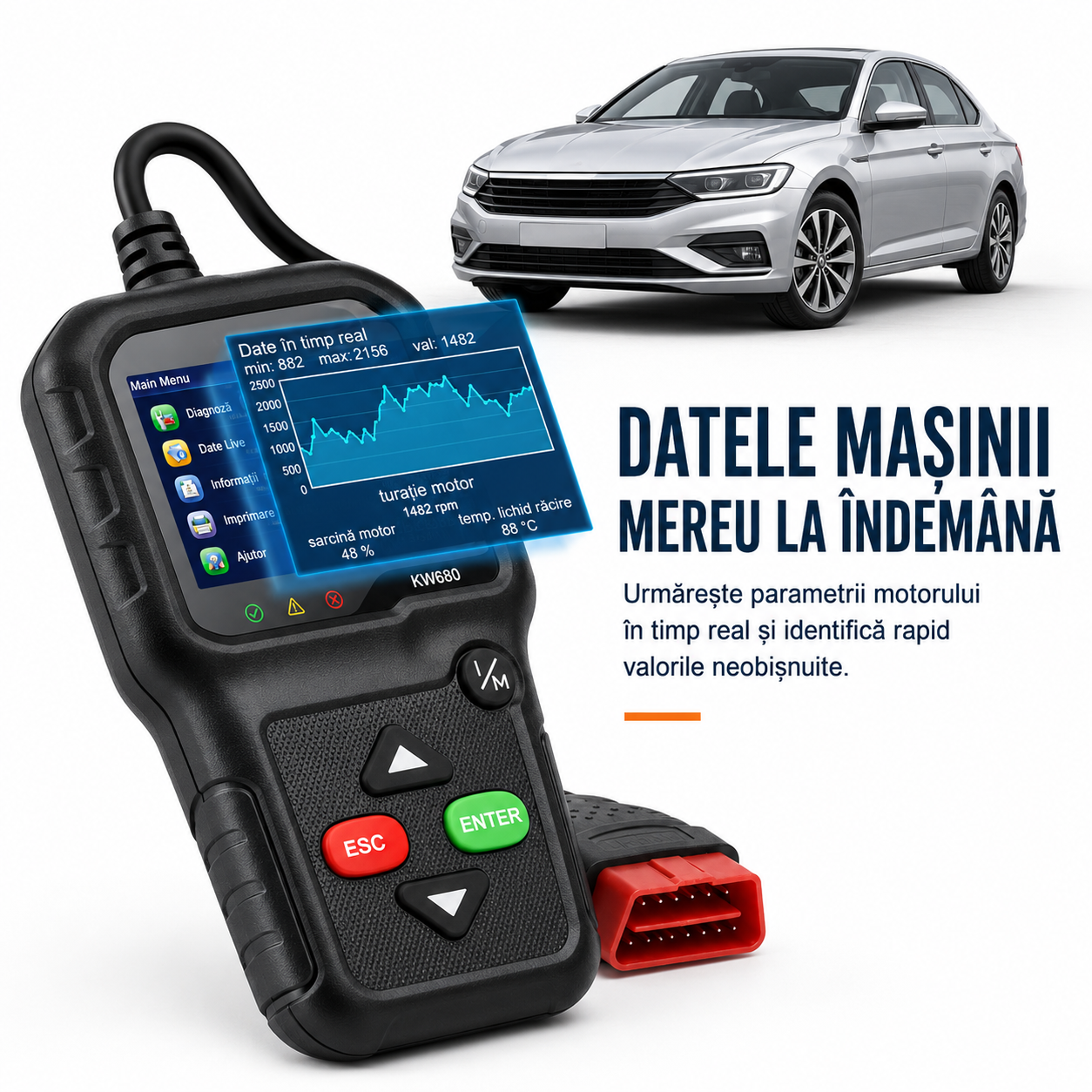 Tester Auto KONNWEI KW680 – Diagnoză OBD2 Multimarcă [4]