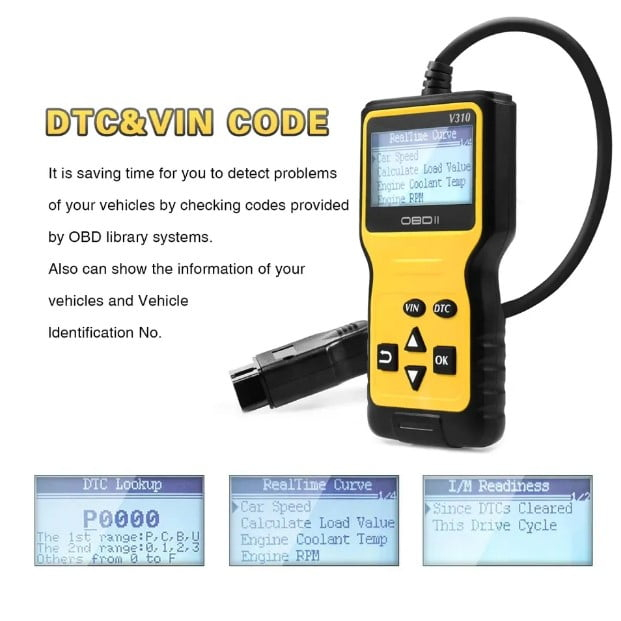 Tester Auto Profesional OBD2 VALVIRTALEX V310 – Citire și Ștergere Coduri Motor | Ecran LCD 2.8 [6]