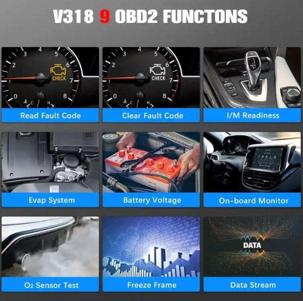 Tester Auto VALVIRTALEX® V318 – Diagnoză OBD2 cu Ecran LCD [5]