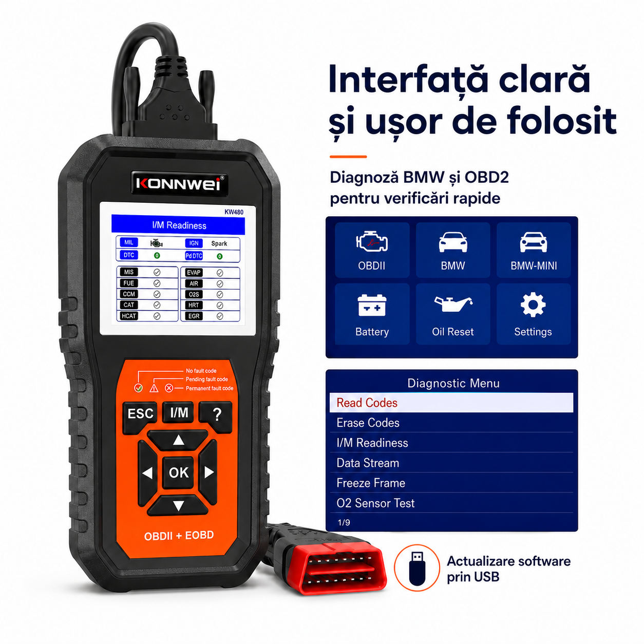 Tester BMW KONNWEI KW480 OBD2 pentru diagnoză auto [4]