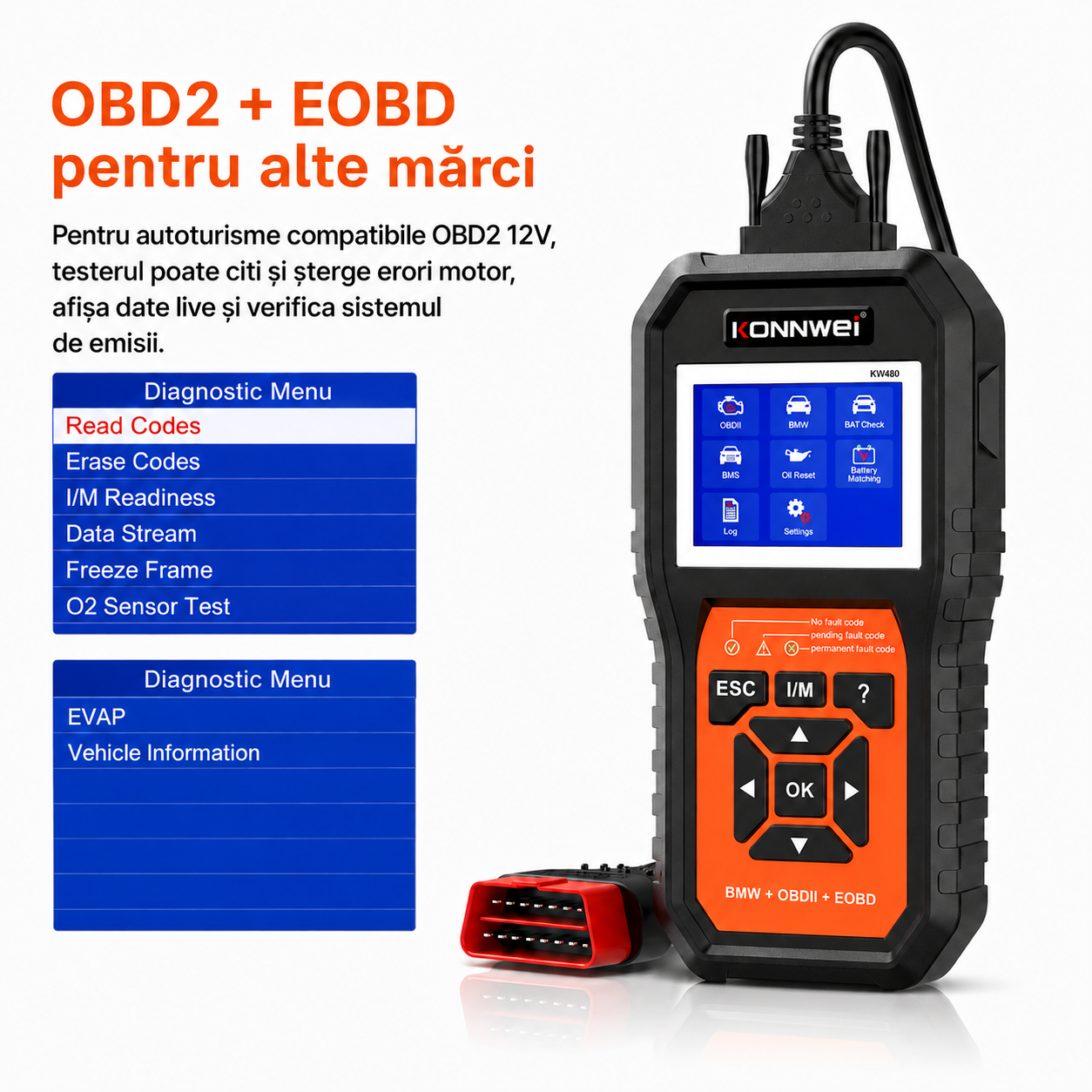 Tester BMW KONNWEI KW480 OBD2 pentru diagnoză auto [6]
