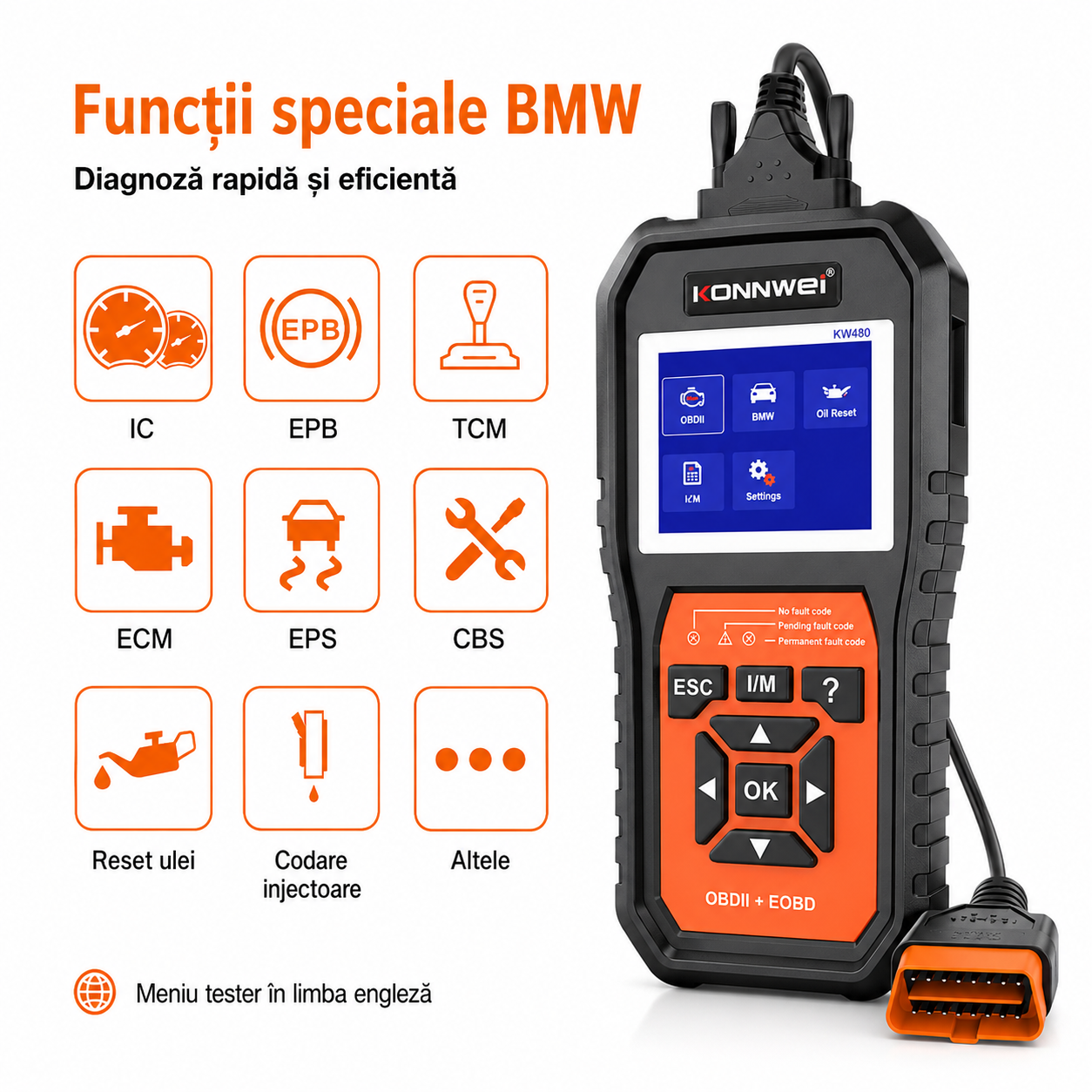 Tester BMW KONNWEI KW480 OBD2 pentru diagnoză auto [2]