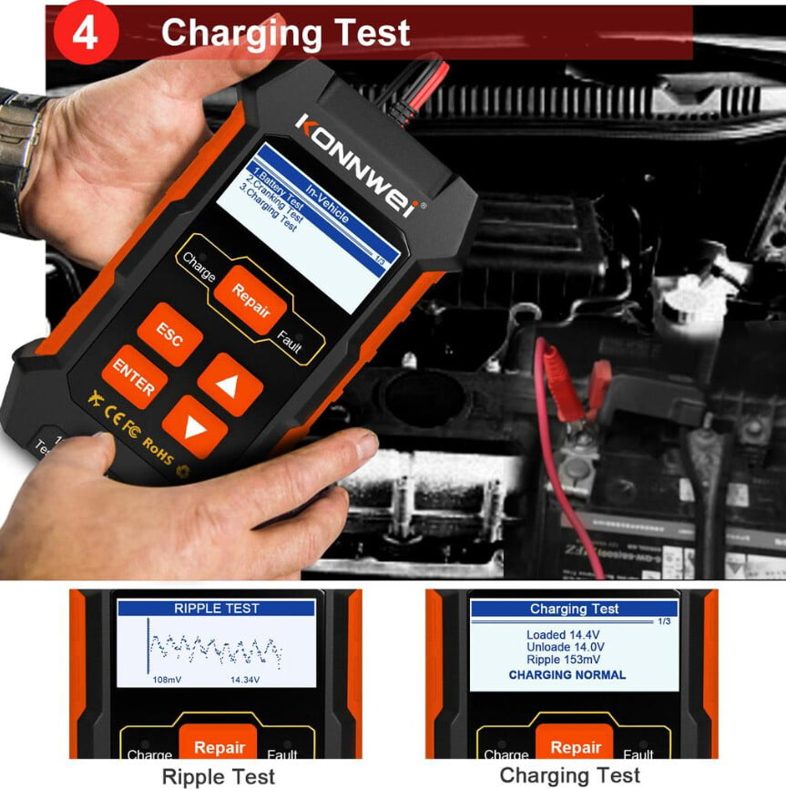 Tester și Redresor Inteligent Valvirtalex KW520 12V/24V 3 în 1 cu LCD [9]