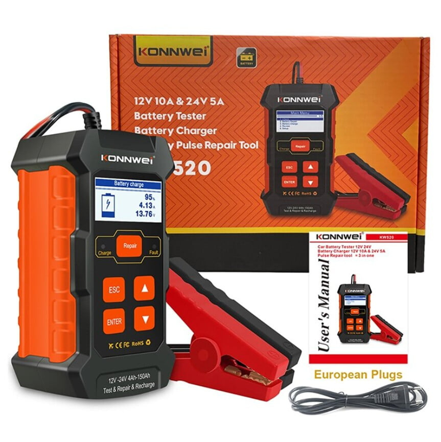 Tester și Redresor Inteligent Valvirtalex KW520 12V/24V 3 în 1 cu LCD [2]