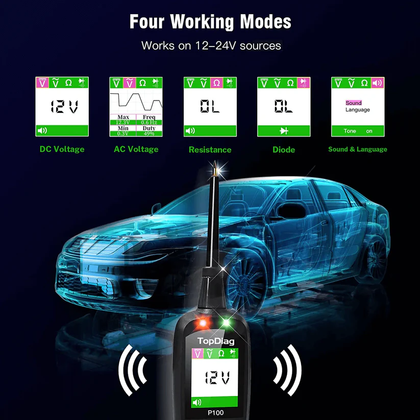 TopDiag P100 – Tester Profesional Circuite Electrice Auto 12V & 24V [3]