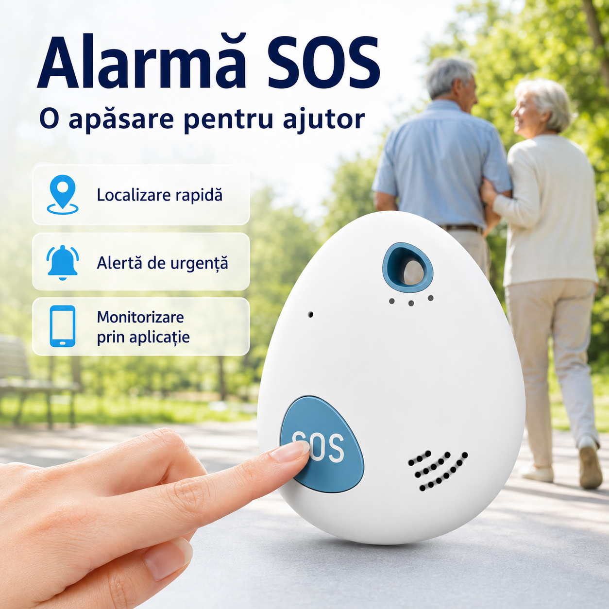 Tracker GPS 4G M6 alb cu buton SOS pentru copii și seniori [2]