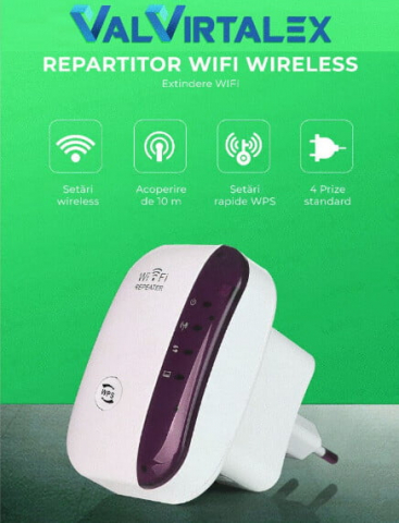 Amplificator Semnal WiFi VALVIRTALEX® – 300 Mbps, Mod Repeater/AP, WPS, Acoperire Extinsă [3]