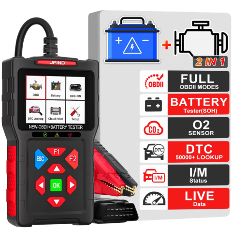 Tester Auto 2-în-1 JF700 Ultra VALVIRTALEX® – OBD2 + Tester Baterie 12V/24V [2]