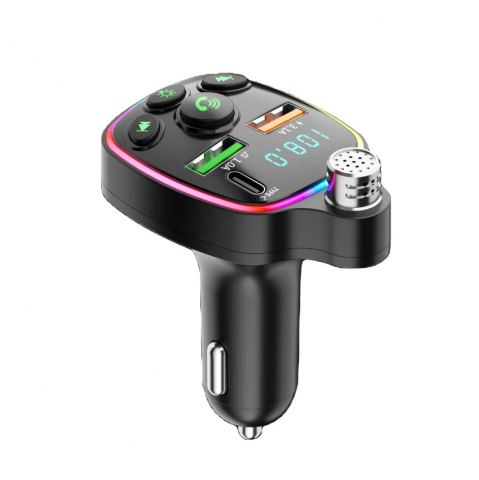 Alte electronice - Modulator FM Auto VALVIRTALEX® Q11 Bluetooth 5.0, RGB, USB-C, Afișaj Digital
