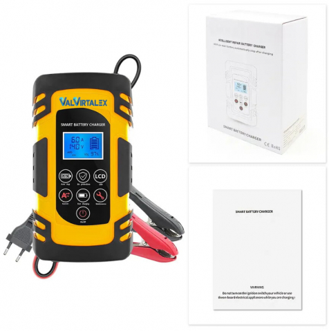 Redresor baterie auto Valvirtalex 12/24V cu LCD și protecție automată [1]