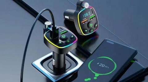 Modulator FM Auto VALVIRTALEX® Q11 Bluetooth 5.0, RGB, USB-C, Afișaj Digital [3]