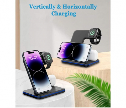 Încărcător Wireless 3 în 1 Valvirtalex – Qi, 15W, Touch LED, USB-C [5]